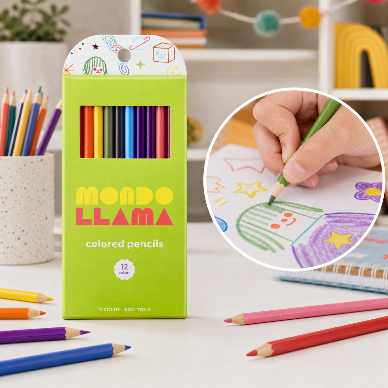 Art Craft Book - 120ct Colored Pencils Set, Vibrant Wooden