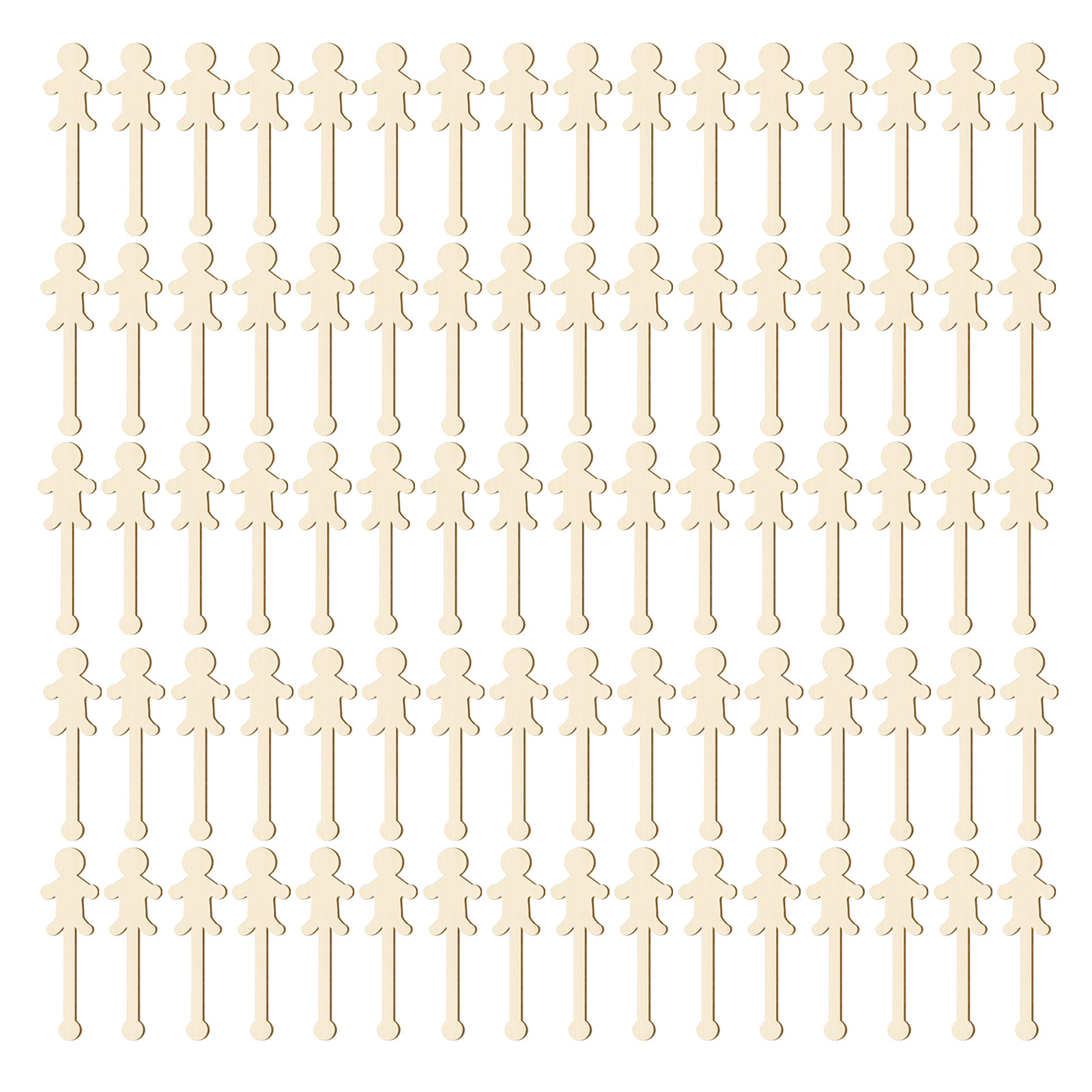 Art Craft With Ice Cream Stick - 100Pcs Adorable People Figure Craft Sticks