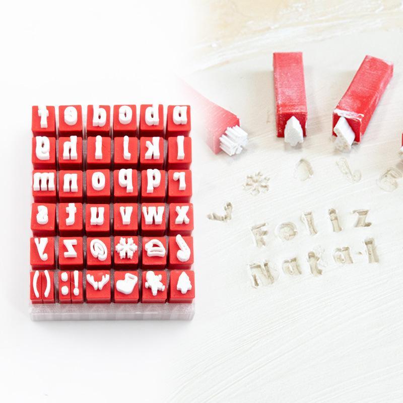 Polymer Clay Set - Christmas Style Alphabet Clay Stamp Set