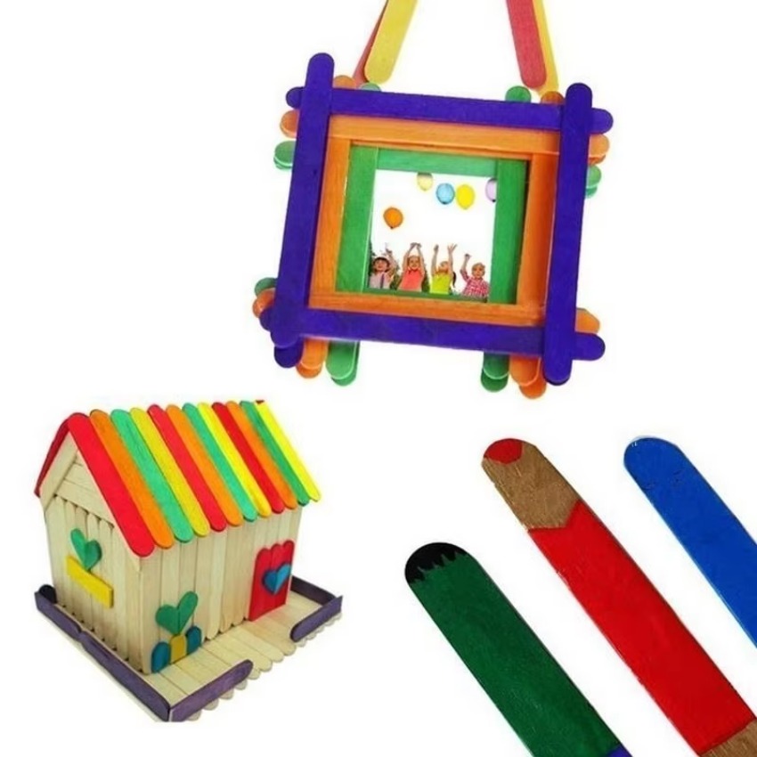 50Pcs Lot Natural Colored Wood - огляд і ціна Art Craft With Ice Cream Stick
