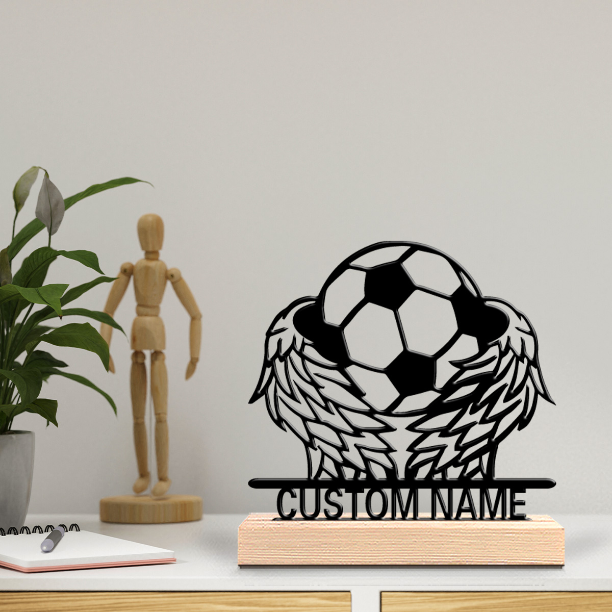 1pc Wing Soccer Custom Text Ti - огляд і ціна Art Craft Gifts
