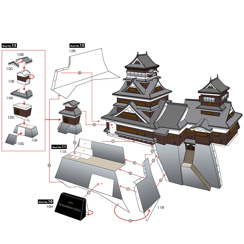 Japan Kumamoto Castle Mini 3D  - огляд і ціна Art Craft Japan