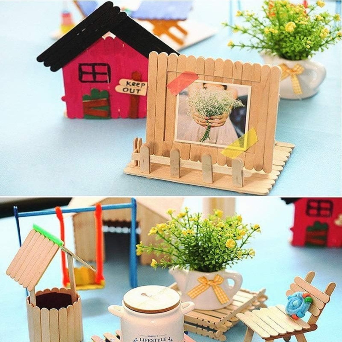 50Pcs Natural Wood Popsicle St - огляд і ціна Art Craft With Ice Cream Stick