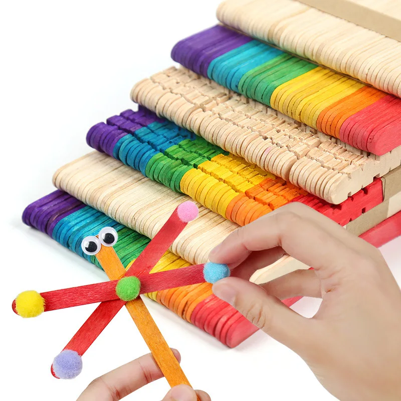 50Pcs Wooden Popsicle Sticks N - огляд і ціна Art Craft With Ice Cream Stick