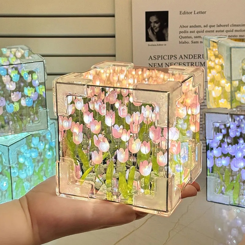 DIY Tulip Mirror Cube Lamp Sim - огляд і ціна Art Craft Night