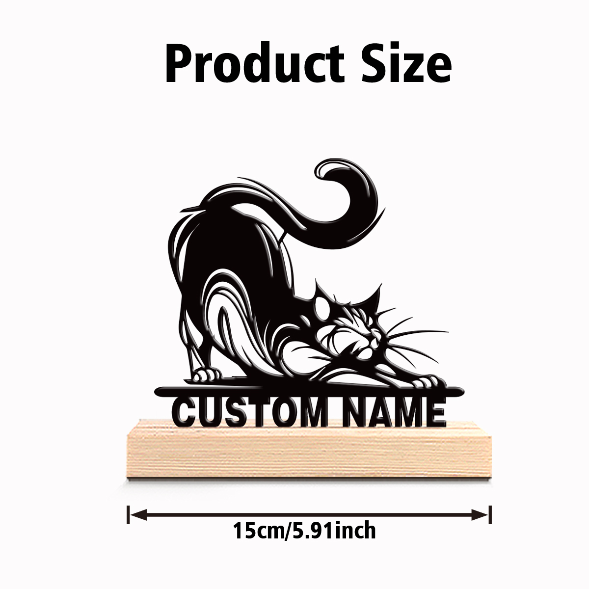 1pc Modern CAT Custom Text Met - огляд і ціна Art Craft Gifts