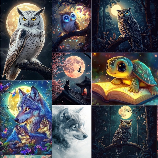 Night Owl with Full Moon Diamo - огляд і ціна Art Craft Night