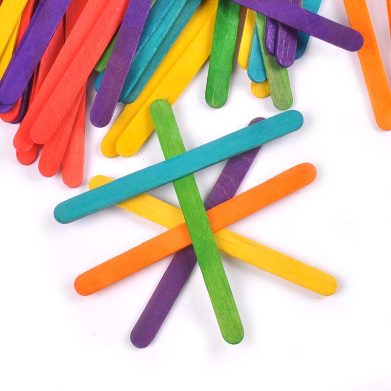 50Pcs/Lot Natural Wood & Color - огляд і ціна Art Craft With Ice Cream Stick