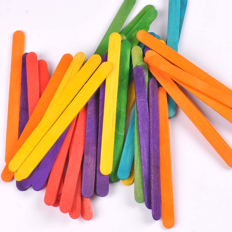 50Pcs/Lot Natural Wood & Color - огляд і ціна Art Craft With Ice Cream Stick
